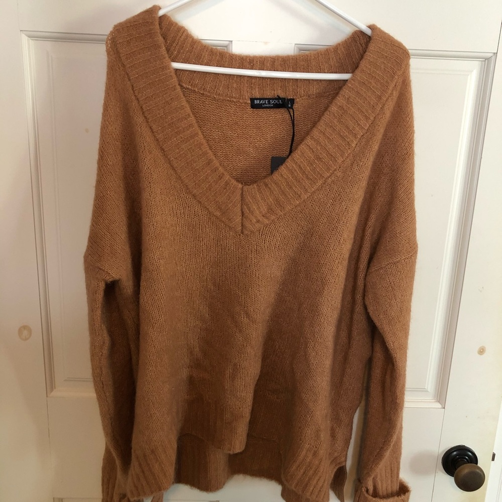 Tan oversized Brave Soul sweater jumper size large